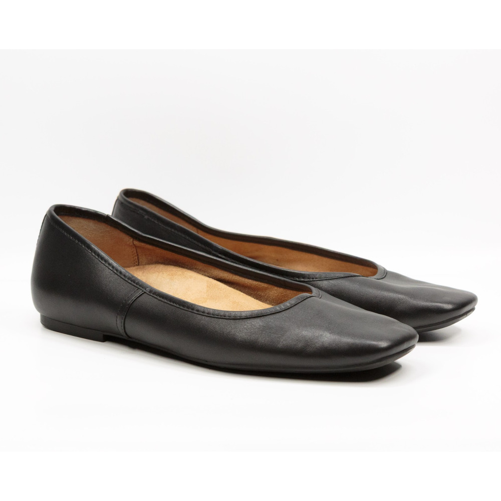 Vionic Black Leather Ballet Flats Size 10 Wide